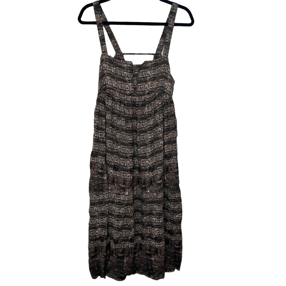 Free People Boho Brown Printed Midi Dress - M